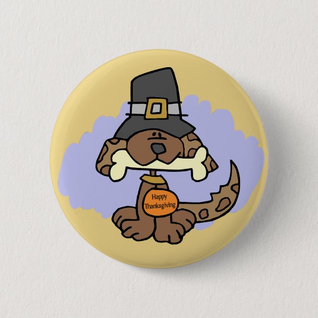 Thanksgiving Puppy button (Front)