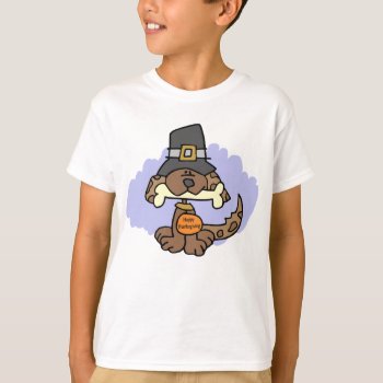Thanksgiving Puppy T-shirt by holiday_tshirts at Zazzle
