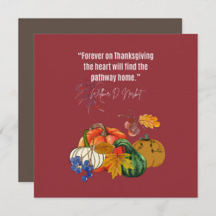 Thanksgiving Quote- Gratitude, Joy and Happiness Invitation