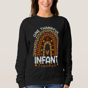 Thanksgiving Rainbow Leopard One Thankful Infant T Sweatshirt