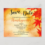 Thanksgiving Red Autumn Leaves Border Template Postcard (Front)