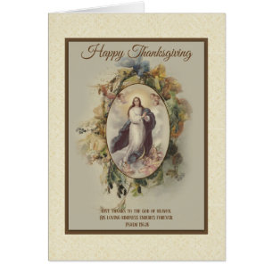 Thanksgiving Religious Blessed Virgin Mary Cards