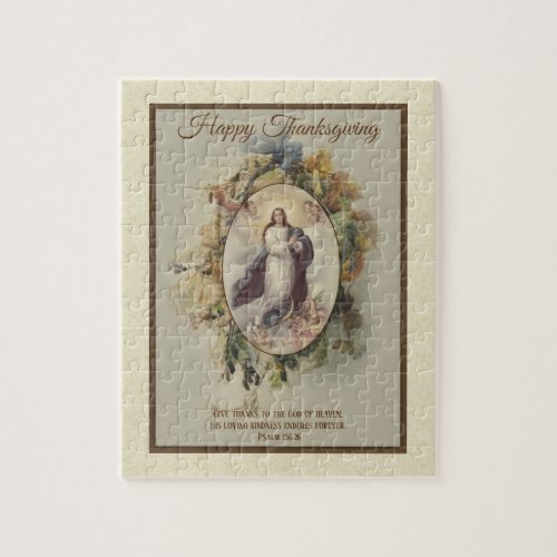 Thanksgiving Religious Blessed Virgin Mary Jigsaw Puzzle