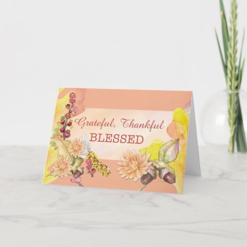 Thanksgiving Religious Grateful Thankful Blessed Card