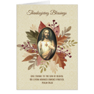 Thanksgiving Religious Sacred Heart of Jesus Cards
