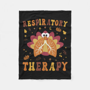 Thanksgiving Respiratory Therapy Therapist Fall Au Fleece Blanket