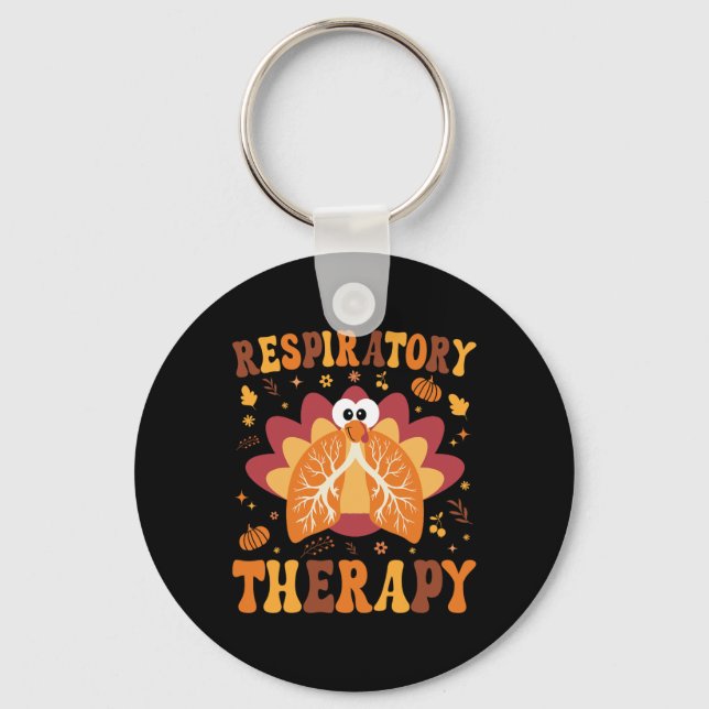 Thanksgiving Respiratory Therapy Therapist Fall Au Keychain (Front)