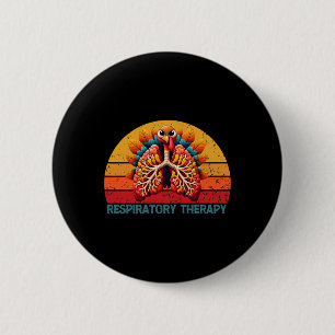 Thanksgiving Respiratory Therapy Vintage Fall Autu Button