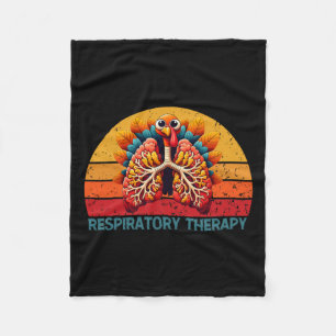 Thanksgiving Respiratory Therapy Vintage Fall Autu Fleece Blanket