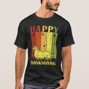 Thanksgiving Retro Corgi Dog  Thanksgiving Party T-Shirt