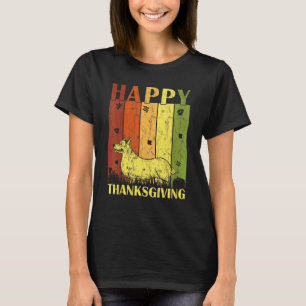 Thanksgiving Retro Corgi Dog Thanksgiving Party T-Shirt