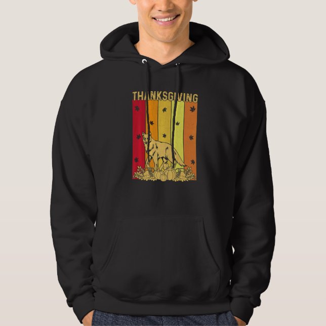 Thanksgiving Retro Coyote Matching Family Pajamas Hoodie (Front)