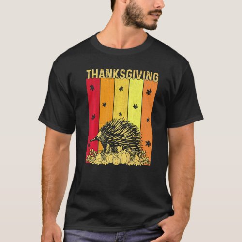 Thanksgiving Retro Echidna Matching Family Pajamas T-Shirt