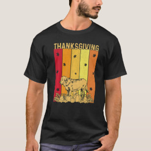 Thanksgiving Retro Mastiff Dog Matching Family Paj T-Shirt