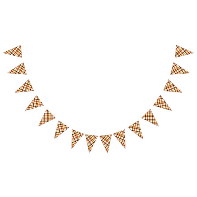 Thanksgiving Retro Plaid Bunting Flags (All)