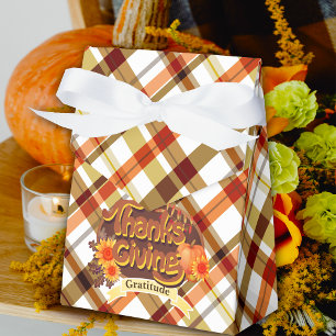Thanksgiving Retro Plaid Favor Boxes