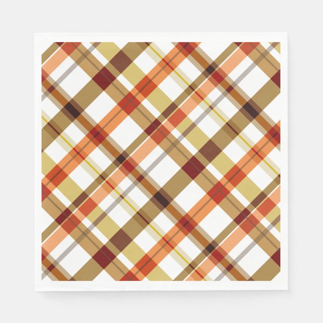 Thanksgiving Retro Plaid Napkins (Front)