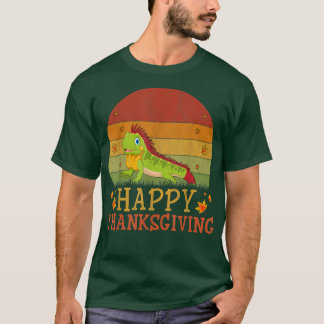 Thanksgiving Retro Style Iguana Lovers Thanksgivin T-Shirt