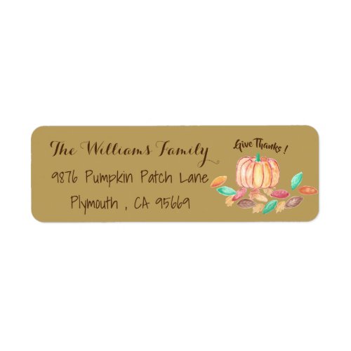 Thanksgiving return address labels