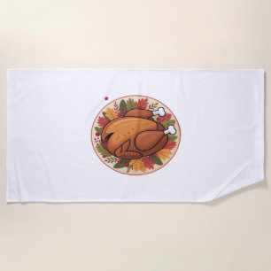 Thanksgiving Roast Turkey – Festive Holiday Feast Beach Towel