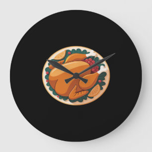 Thanksgiving Roast Turkey – Festive Holiday Feast Large Clock