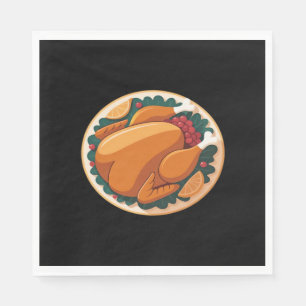 Thanksgiving Roast Turkey – Festive Holiday Feast Napkins