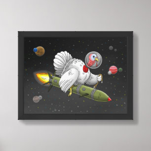 Thanksgiving Rocket Turkey Framed Art