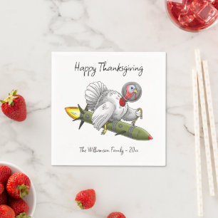 Thanksgiving Rocket Turkey Napkins