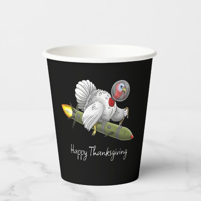 Thanksgiving Rocket Turkey Paper Cups (Front)