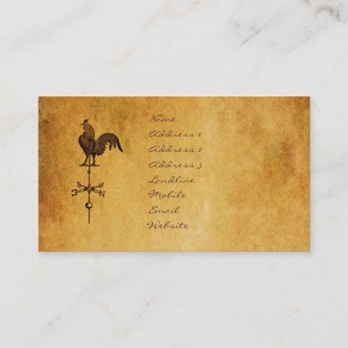 Thanksgiving Rooster Business Cards