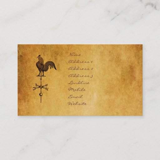 Customizable Thanksgiving Rooster Business Cards