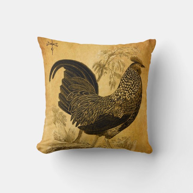 Thanksgiving Rooster Throw Pillow (Front)