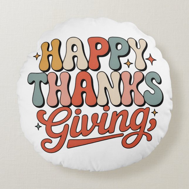 THANKSGIVING ROUND PILLOW (Front)