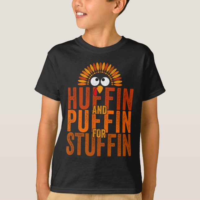 Thanksgiving Run Turkey Trot - Huffin and Puffin f T-Shirt (Front)