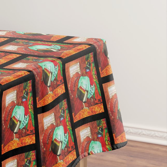 THANKSGIVING RUNNING AWAY TURKEY  TABLECLOTH (In Situ)