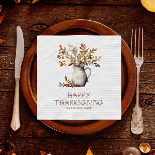 Thanksgiving Rustic Friendsgiving Dinner Fall Napkins