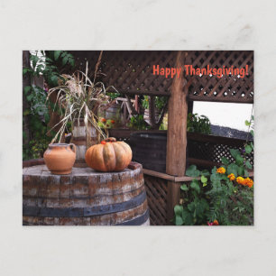 Thanksgiving rustic  pumpink  Holiday Postcard