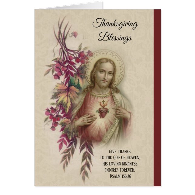 Thanksgiving Sacred Heart of Jesus Flowers (Front)