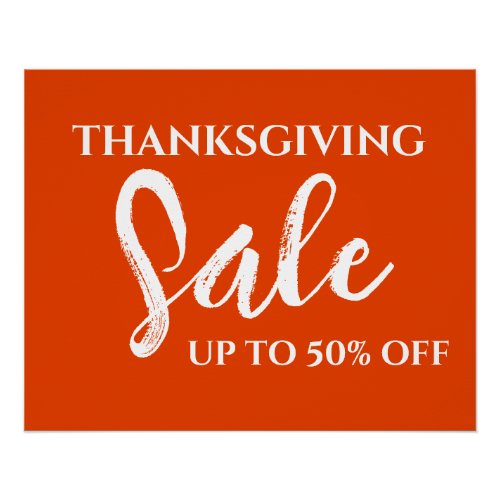 Thanksgiving Sale Sign Retail Shop Signage Store Poster