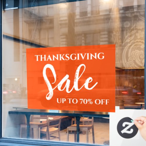Thanksgiving Sale Sign Retail Shop Signage Store Window Cling
