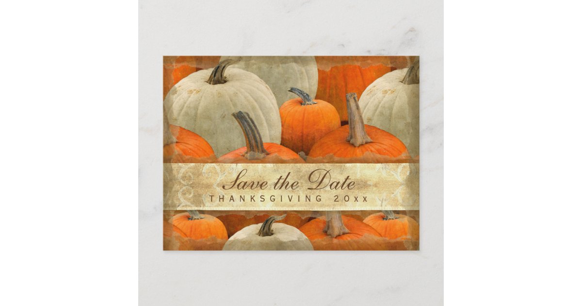 Thanksgiving Save the Date Invitation Postcard - #ThanksgivingDay  Thanksgiving Day #Thanksgi…