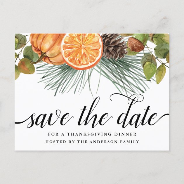 Thanksgiving Save The Date Postcard | Zazzle