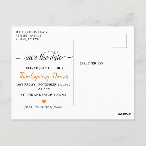 Thanksgiving Save The Date Postcard Zazzle