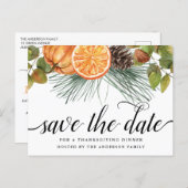 Thanksgiving Save The Date Postcard (Front/Back)