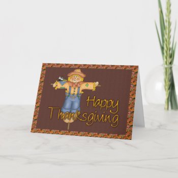 Thanksgiving Scarecrow Holiday Card by RainbowCards at Zazzle