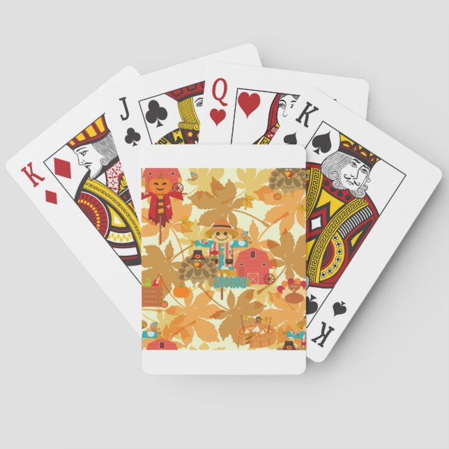 thanksgiving scarecrow poker cards (Back)