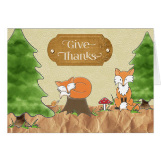Thanksgiving Scrapbook-look Woods with Foxes Cards