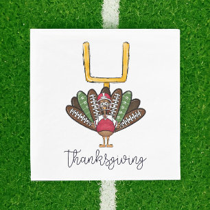 Thanksgiving Script Turkey Football Goalpost Napkins
