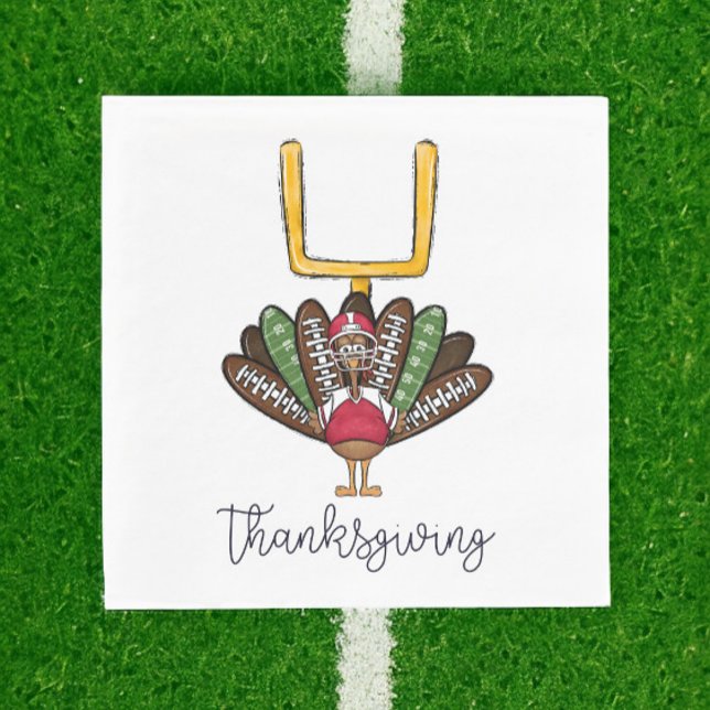 Thanksgiving Script Turkey Football Goalpost Napkins (Creator Uploaded)
