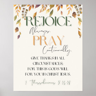 Thanksgiving Scripture Wall Art-1 Thessalonians 5 Poster